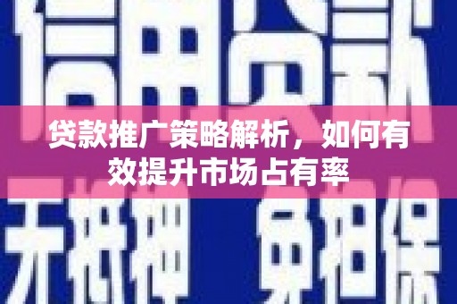 乐至贷款推广策略解析，如何有效提升市场占有率