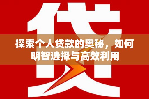 乐至探索个人贷款的奥秘，如何明智选择与高效利用